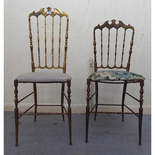 20 - Two similar brass framed Chiavari style chairs