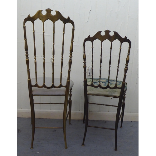 20 - Two similar brass framed Chiavari style chairs