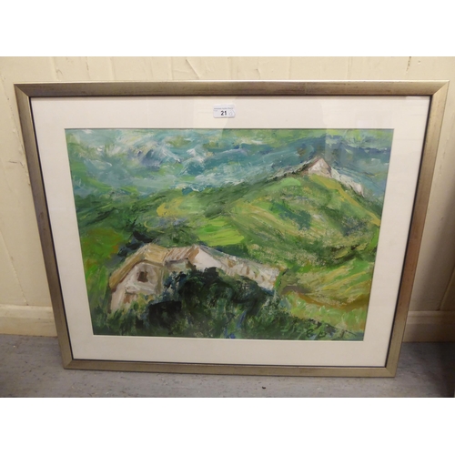 21 - Michael Forster - 'White House, in a landscape'  oil on paper  bears initials & dated ... 