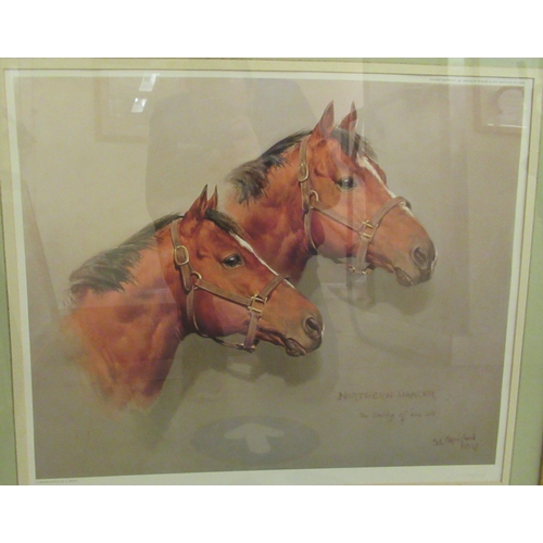 215 - Pictures: to include equestrian themed prints  some bearing pencil signatures  mixed sizes