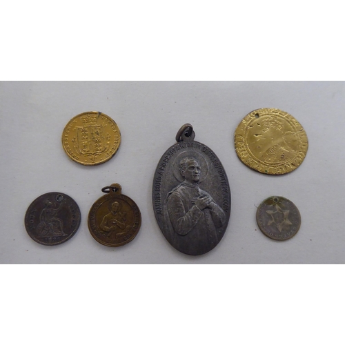 217 - Coins, medallions and medals: to include a bronze medallion commemorating the death of King Charles ... 