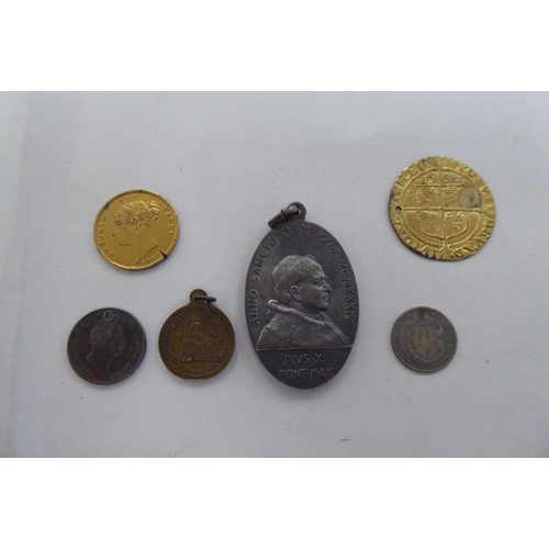 217 - Coins, medallions and medals: to include a bronze medallion commemorating the death of King Charles ... 