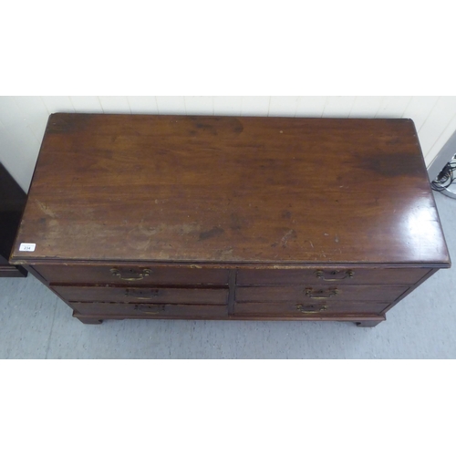 234 - A George III mahogany six drawer estate chest, raised on bracket feet  26