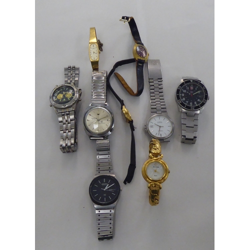 266 - Mainly stainless steel cased and strapped wristwatches: to include examples by Lonstar, Seiko and Ri... 