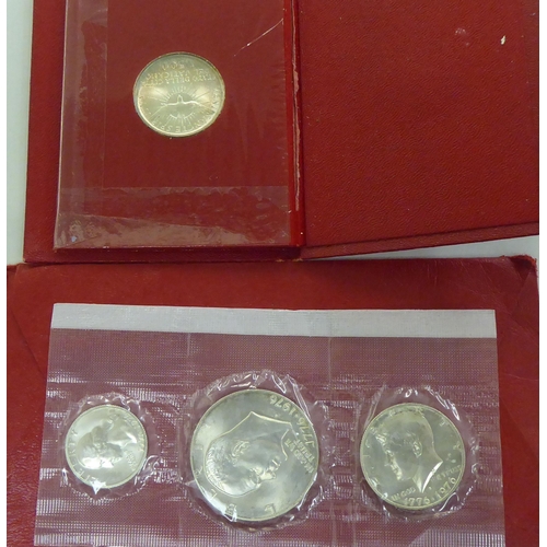 267 - A mixed lot, mainly coins: to include a set of three USA silver bicentennial uncirculated sets