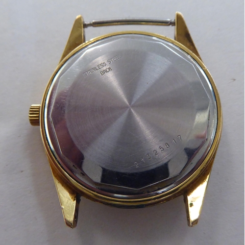 269 - A Cal:1990.1 gold plated and stainless steel cased wristwatch, faced by a Hussen of Jordan baton dia... 