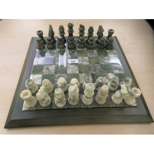 290 - A modern Italian hardstone chess set (complete) and board  12.5