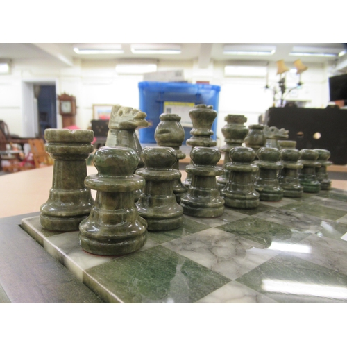 290 - A modern Italian hardstone chess set (complete) and board  12.5