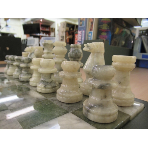 290 - A modern Italian hardstone chess set (complete) and board  12.5