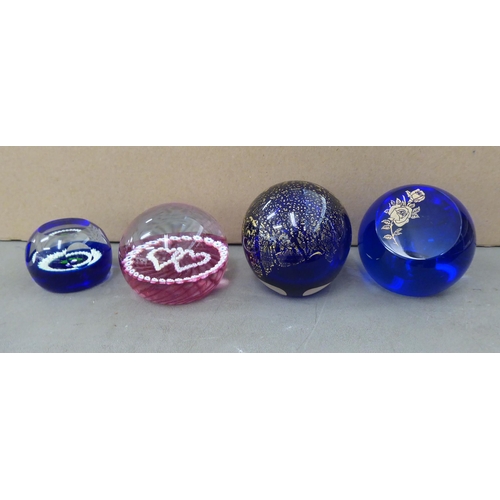 40 - Glass paperweights: to include examples by Cathiness and Webb  some boxed 