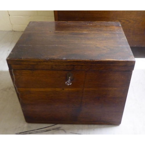 49 - 19th and 20thC small furniture: to include an oak framed music stool; and a silver chest  13