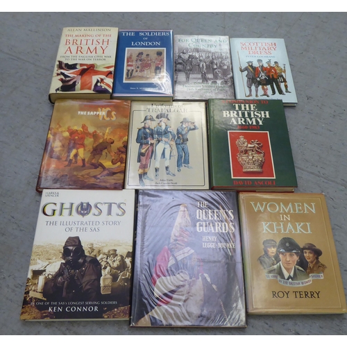 50 - Books, military reference: to include 'Military Uniforms of Britain'; and 'The Empire and Soldiers o... 