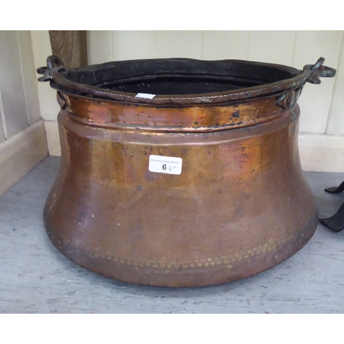 6 - Hearth related items: to include a late Victorian cast iron fire basket; and a matching pair of and ... 