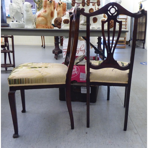 64 - Two pairs of Edwardian mahogany framed bedroom chairs