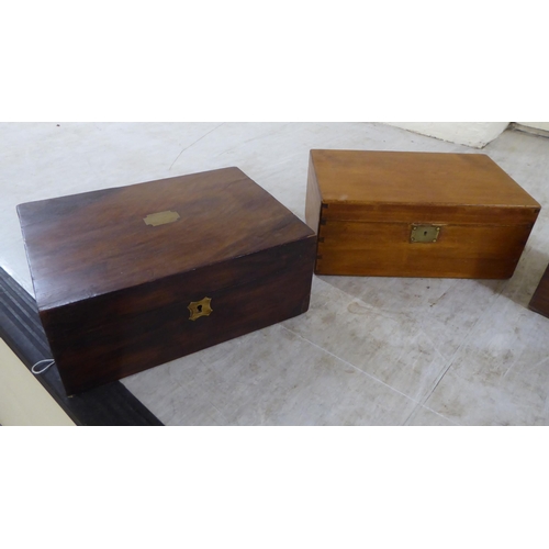 66 - Six 19th/20thC wooden collectables: to include a brass inlaid hardwood desk top organiser  7