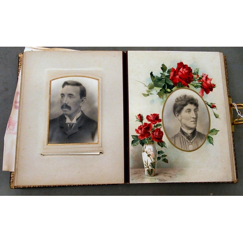 67 - A late Victorian photograph album, containing family groups