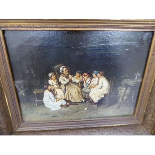 71 - In the manner of Giacomo Claudico - an interior scene  oil on canvas  bears a signature&nb... 