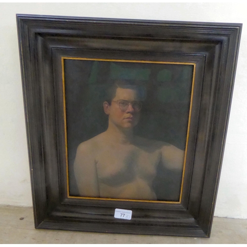 77 - Nicholas Granger-Taylor - 'Self Portrait'  oil on canvas  bears labels & inscribed ver... 