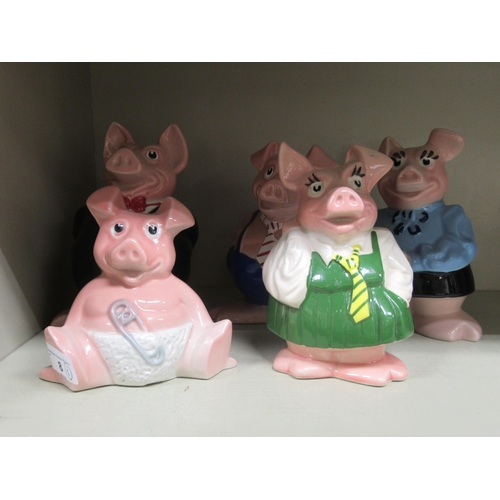 8 - A family of five Wade china NatWest 'Piggy' banks: to include 'The Baby'  5