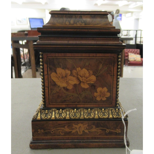 84 - A late 19thC walnut marquetry table box of pillared design  7