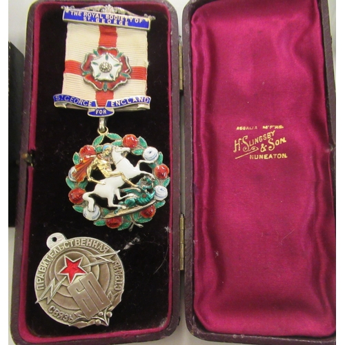 16 - Collectables: to include a Royal Society of St George silver and enamel medal&nbsp; boxed
