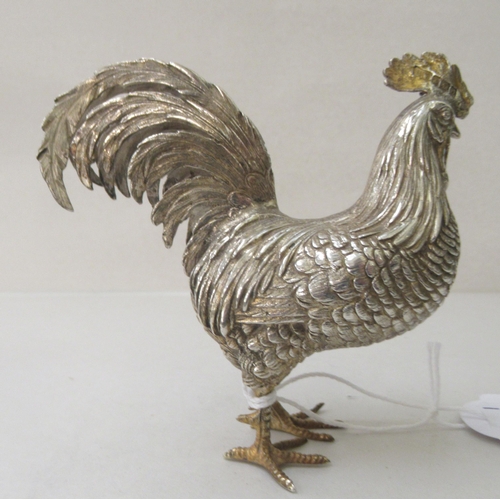 1 - A King George V silver and gilded model cockerel  Sheffield 1930  4