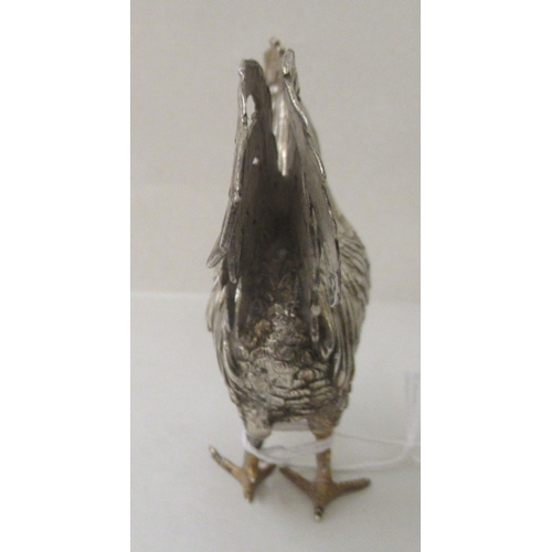 1 - A King George V silver and gilded model cockerel  Sheffield 1930  4