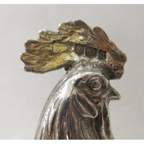 1 - A King George V silver and gilded model cockerel  Sheffield 1930  4