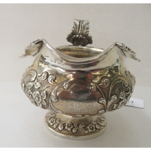 11 - A silver pedestal sauce boat&nbsp; London 1832