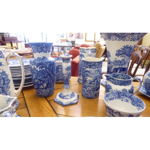 2 - Victorian and later blue and white ceramics: to include a Copeland Spode china, Italian pattern vase... 