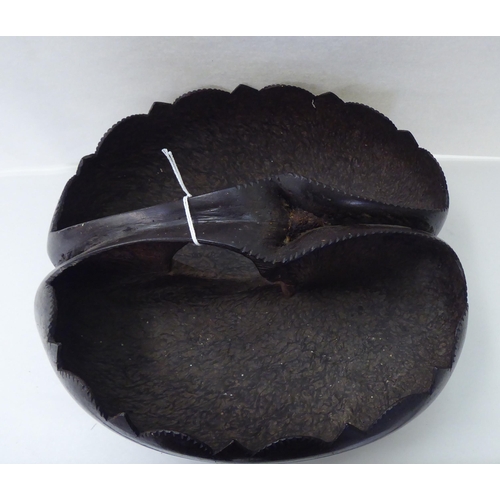 26 - A 19thC Coco de Mer, fashioned into a housemaid's tray