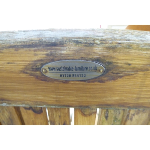 326 - A modern Sustainable Furniture teak terrace set&nbsp; comprising a table and four chairs