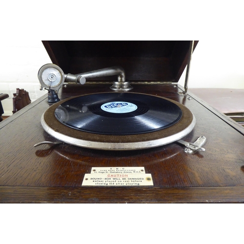 45 - A circa 1920s EMG oak cased cabinet gramophone  17