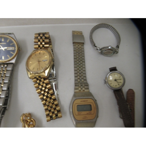 5 - Pocket and wristwatches: to include an early 20thC Continental silver cased pocket watch, faced by a... 