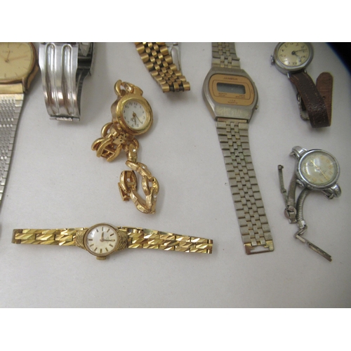 5 - Pocket and wristwatches: to include an early 20thC Continental silver cased pocket watch, faced by a... 