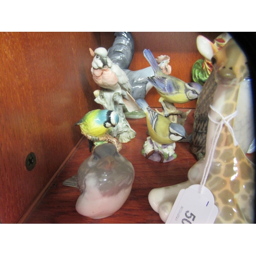 50 - Ceramic ornaments: to include a Royal Copenhagen porcelain model cockerel  no.1025  7