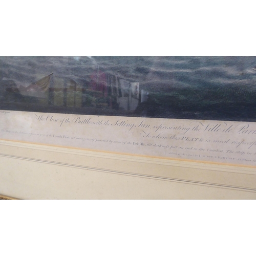 61 - A late 18thC coloured engraving 'The Close of the Battle of the Setting Sun'  24