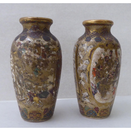 17 - Oriental collectables: to include a pair of early 20thC Japanese Satsuma miniature vases&nbsp; 3