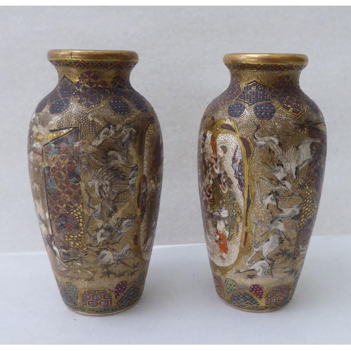 17 - Oriental collectables: to include a pair of early 20thC Japanese Satsuma miniature vases&nbsp; 3
