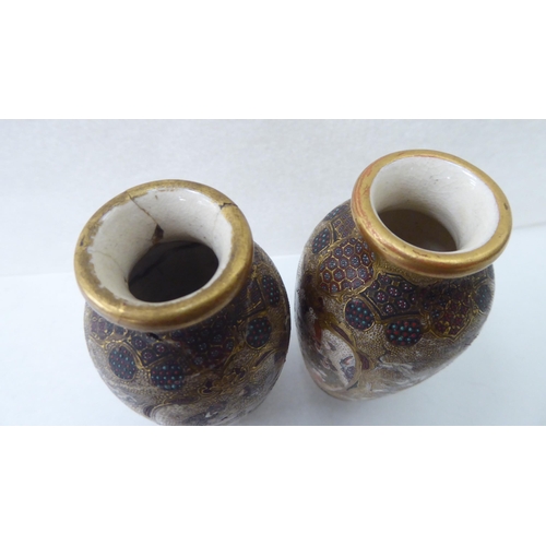 17 - Oriental collectables: to include a pair of early 20thC Japanese Satsuma miniature vases&nbsp; 3