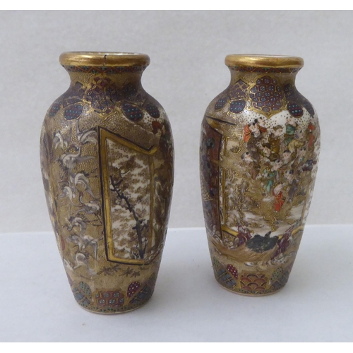 17 - Oriental collectables: to include a pair of early 20thC Japanese Satsuma miniature vases&nbsp; 3