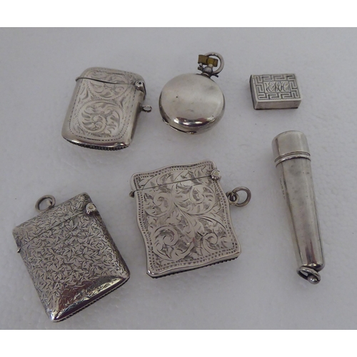 1 - Silver collectables: to include a Georgian pill box, fashioned as a book  indistinct maker's ma... 