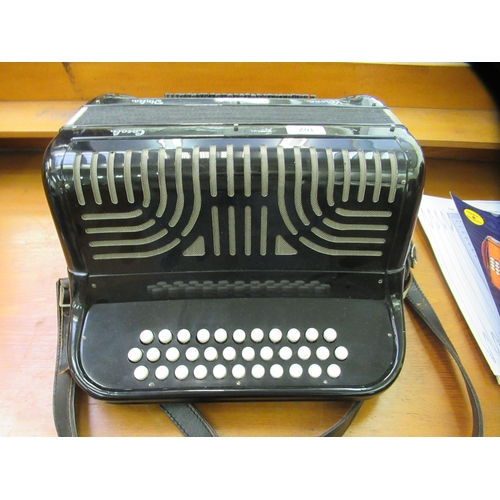 102 - A Verona Casali black lacquered melodeon