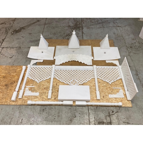 113 - Currently unassembled and dismantled component parts of a marble garden shrine  (Item currently loca... 