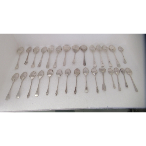 115 - Silver flatware, mainly tea and coffee spoons, various designs  mixed marks