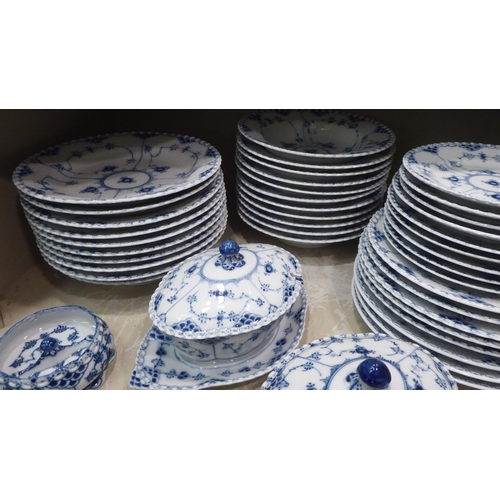 117 - A Royal Copenhagen porcelain ribbon design blue and white tableware (pattern no. 1087)