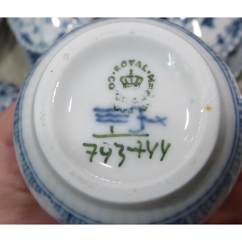 117 - A Royal Copenhagen porcelain ribbon design blue and white tableware (pattern no. 1087)