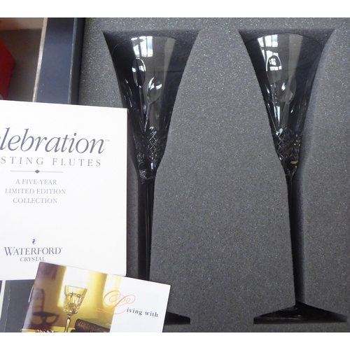 138 - A set of ten Waterford Crystal Celebration pattern toasting glasses  boxed 