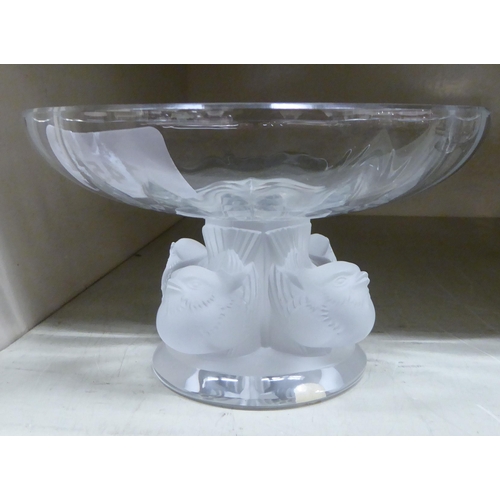 145 - A Lalique opaque glass Noget pedestal dish  bears an etched signature  5.5