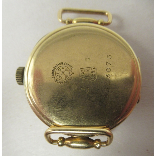 169 - A lady's Omega 14ct gold round cased wristwatch, faced by an Arabic dial, incorporating a subsidiary